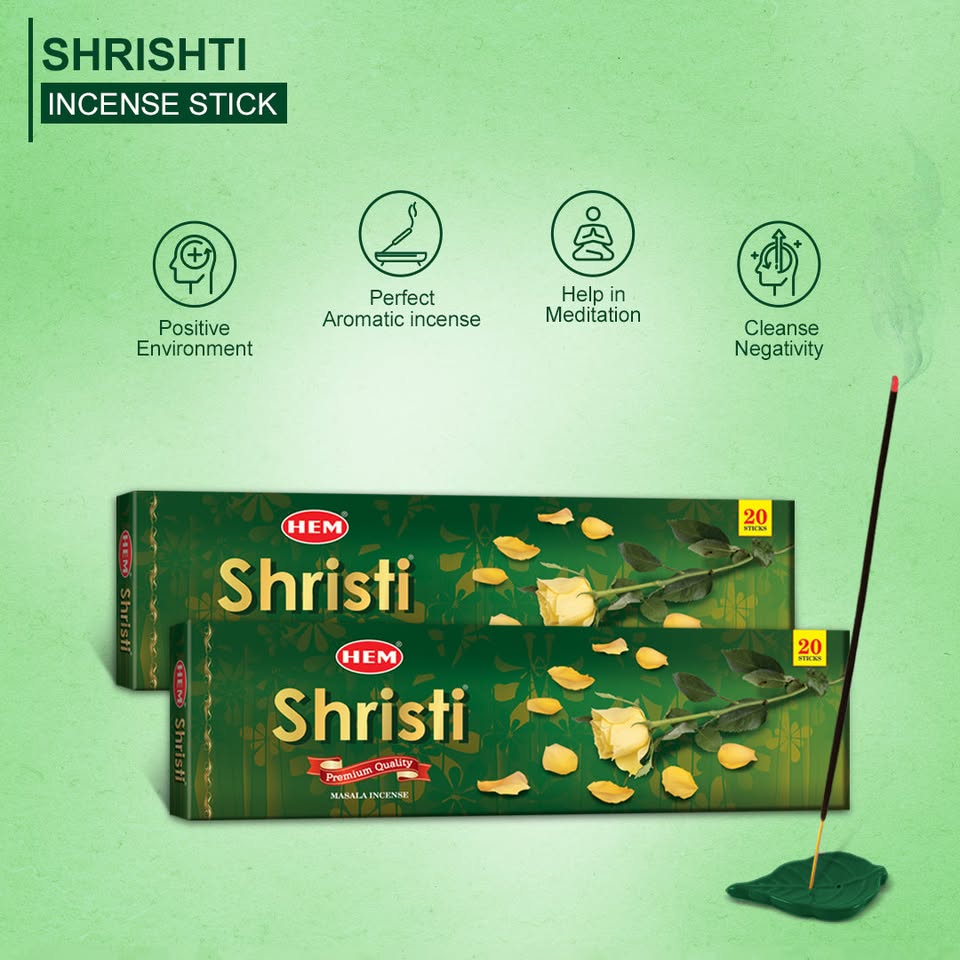 HEM Shristi Masala Incense Sticks - Pack of 2 (50g Each)